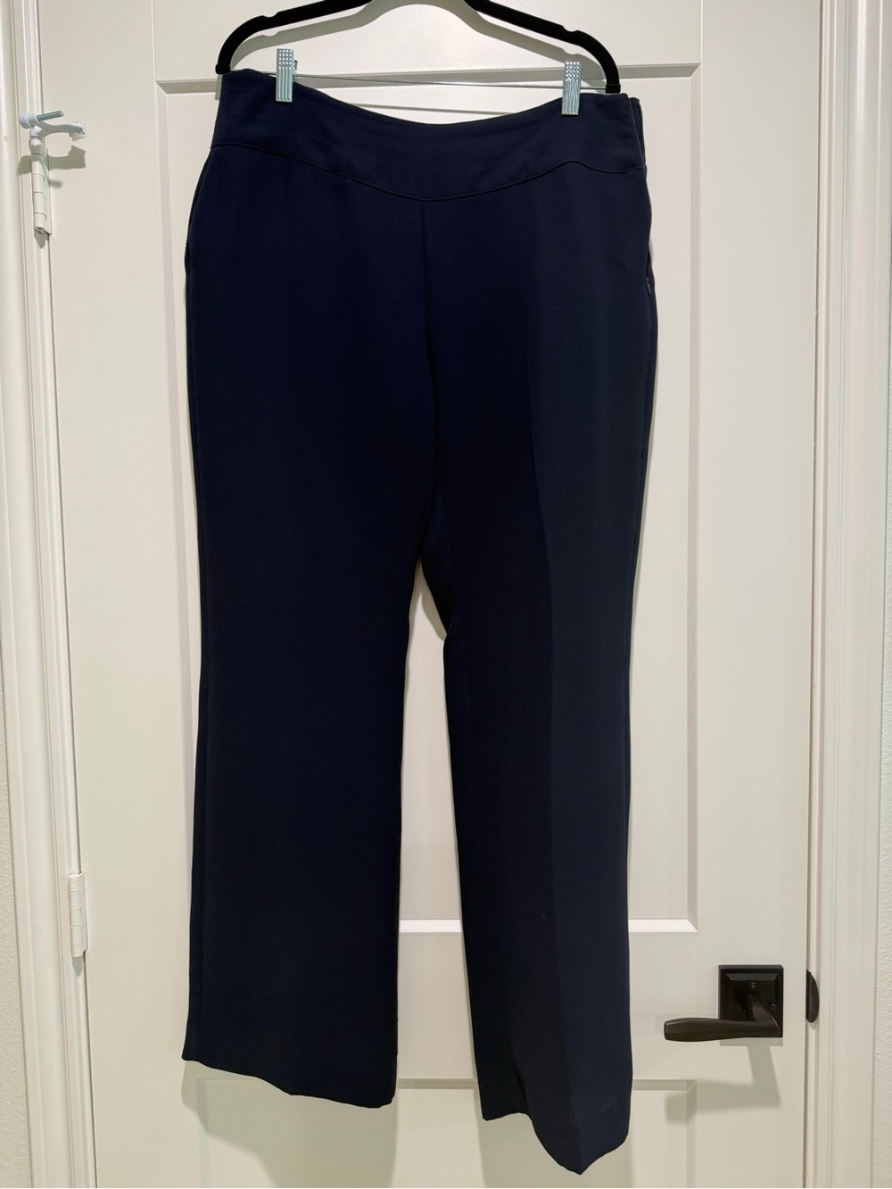 CAbi Navy Straight-Leg Pull-On Pants